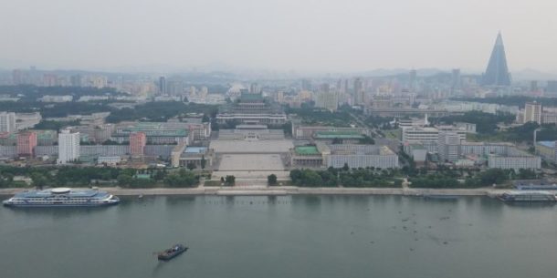 A view of Pyongyang from atop the Tower of the Juche Idea