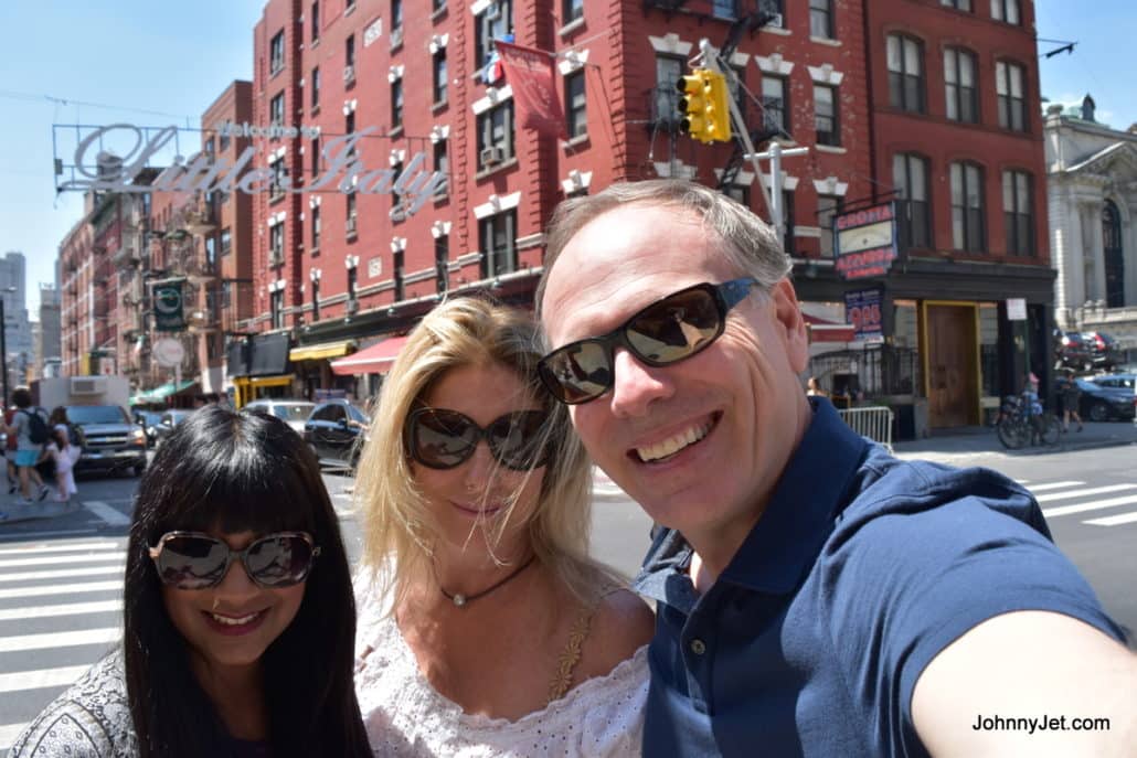 Hanging in Little Italy with my wife and sister