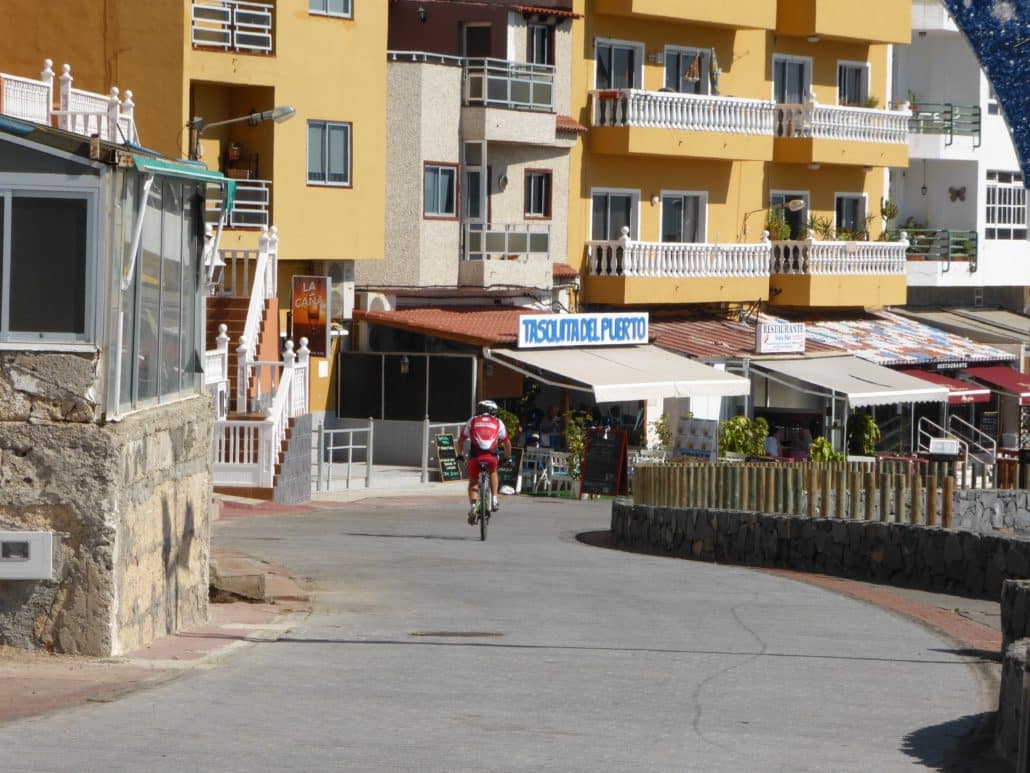 Bicycling along the sea wall is popular in Tenerife