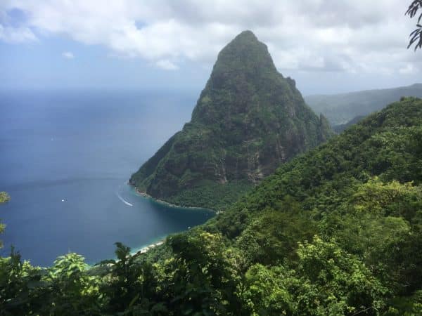 A stunning view of the Pitons, in Rendezvous' St. Lucia