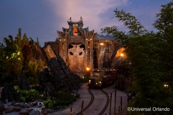 Entrance to Skull Island at night (Credit: Universal Studios)