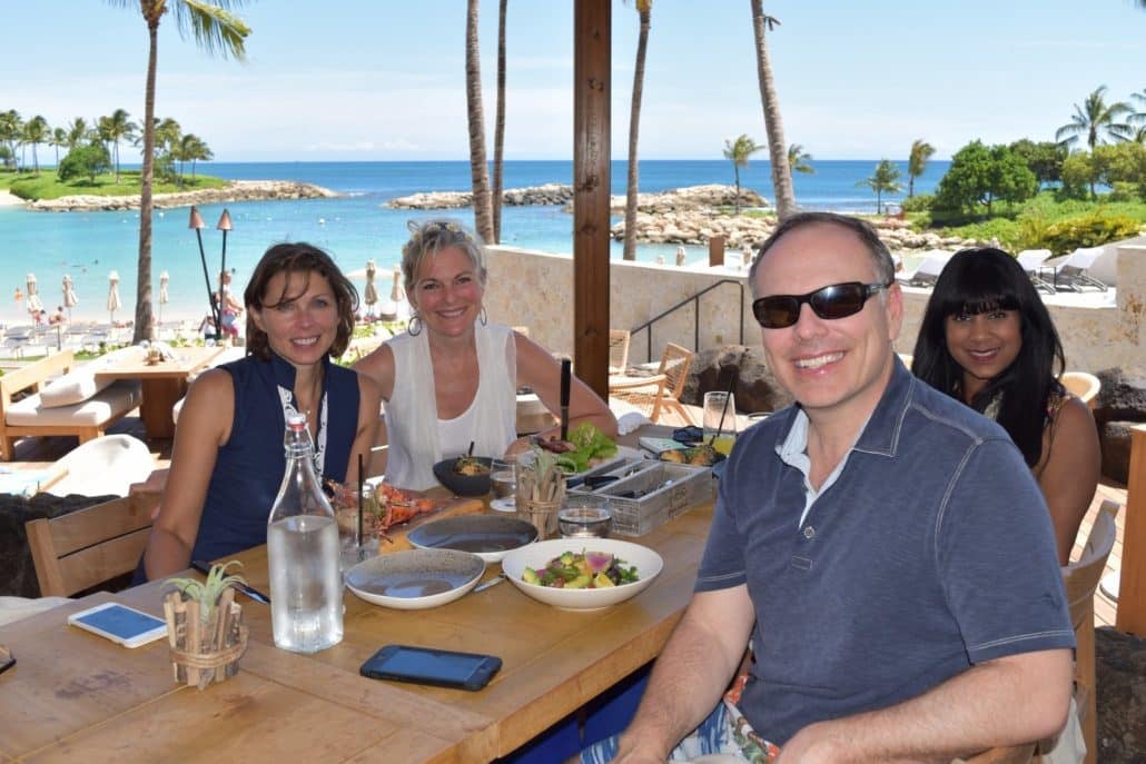 Dining with friends at the Fish House in Four Seasons Oahu at Ko Olina