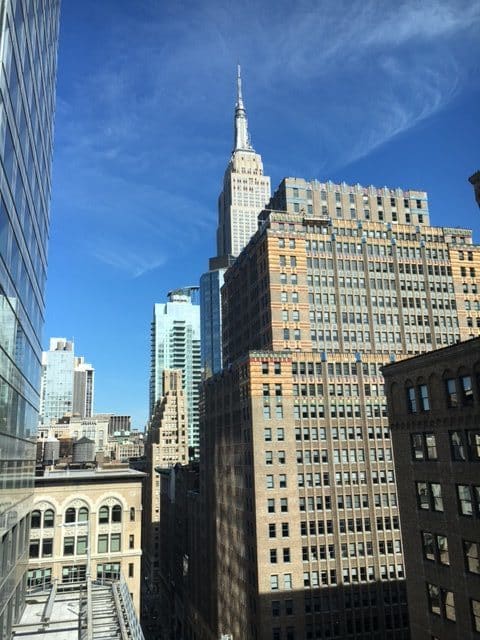 View of the Empire State Building from my hotel room window