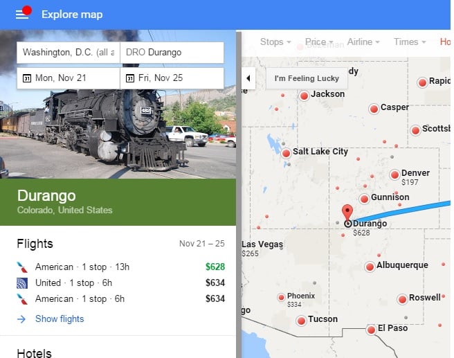 google-flights-durango