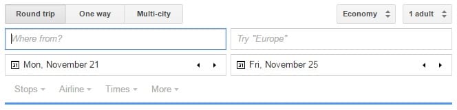 google-flights-search-bar
