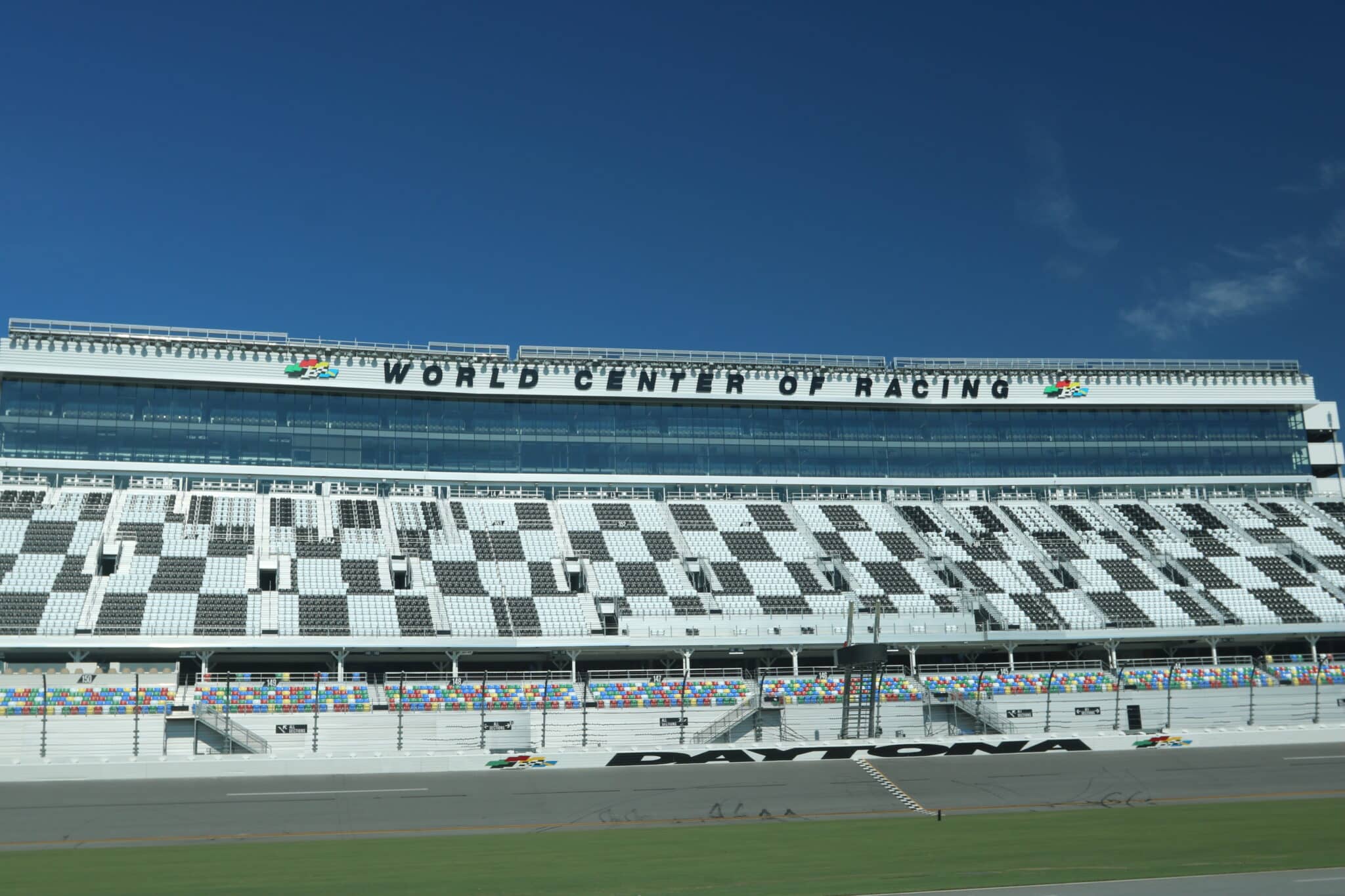 Remodeled grandstand of Daytona International Speedway (Credit: Bill Rockwell)