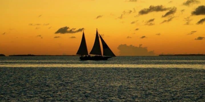 Sunset seen from veranda of Latitudes restaurant (Credit: Bill Rockwell)