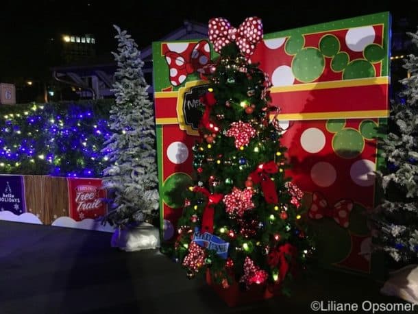 Minnie Mouse tree at night