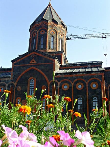 Gyumri’s St. Saviour's Church, 1850s (crane courtesy of 1988 earthquake facelift)