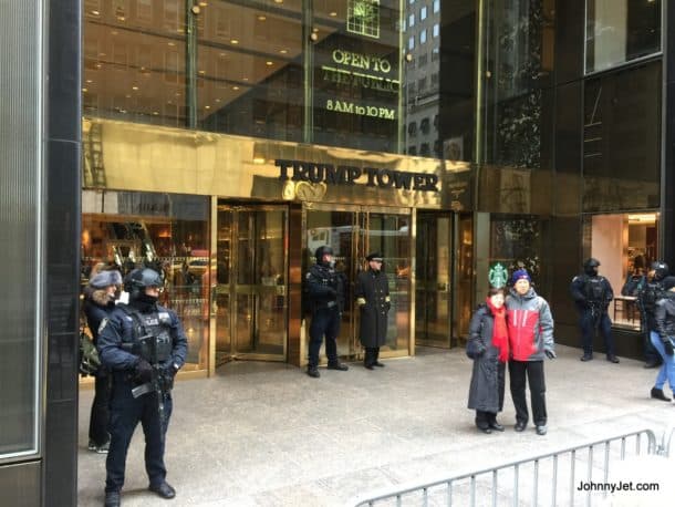 Outside Trump Tower in NYC