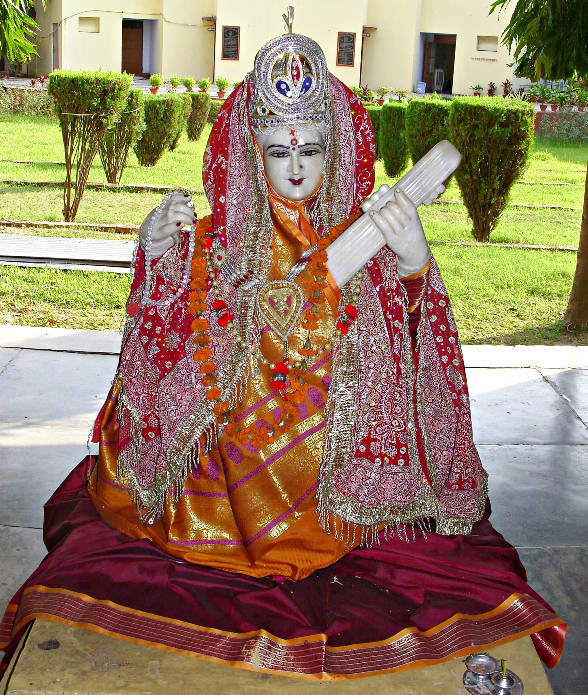 Saraswati—the Goddess of Knowledge—greets all who enter Banaras Hindu University