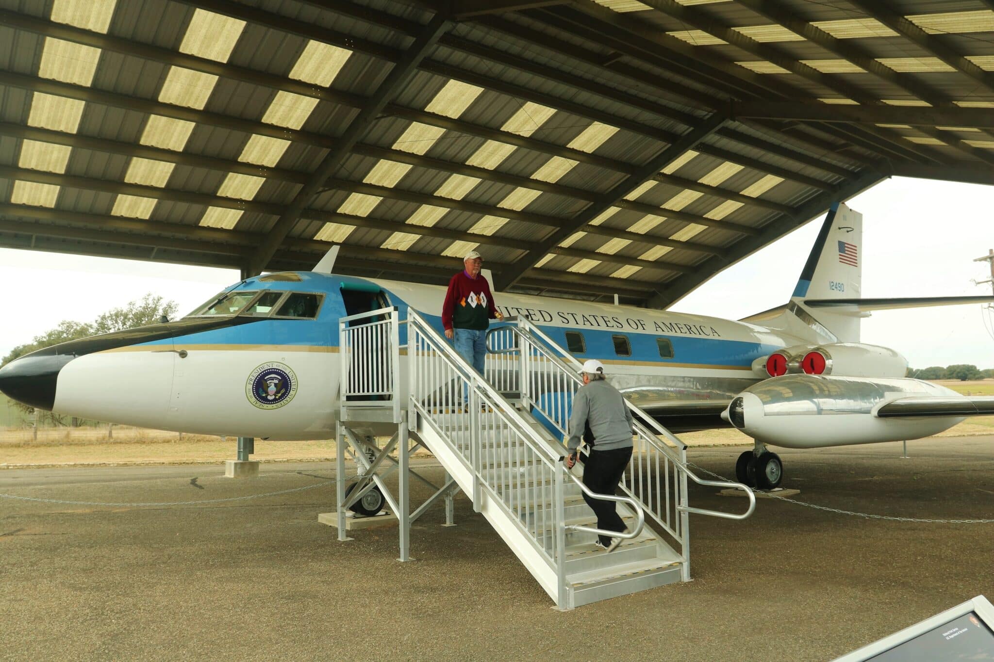 Lockheed Jetstar, one of five used by LBJ on visits to his Texas ranch on the Pedernales