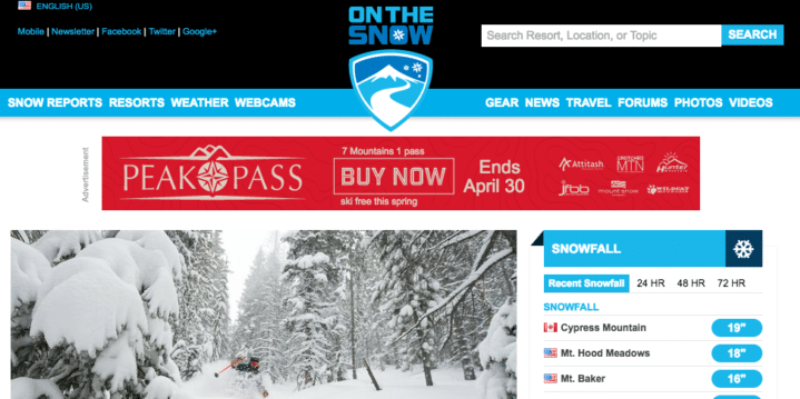 OnTheSnow: a great website for snow lovers