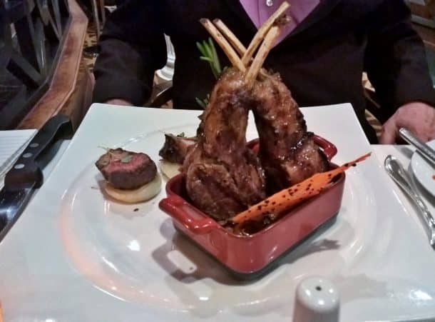 Lamb chops entree at the Steakhouse (Credit: Bill Rockwell)
