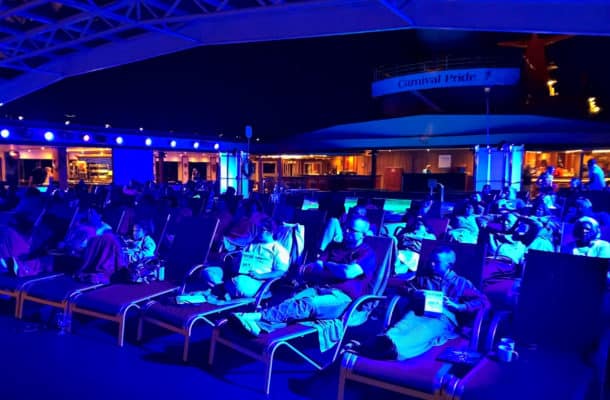 Watching a film on Lido Deck (Credit: Bill Rockwell)