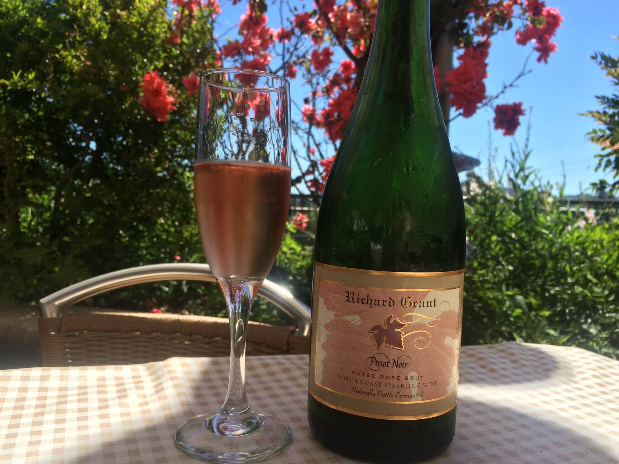 Napa General Store's patio with Pope Winery sparkling