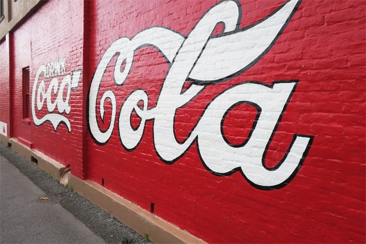 The world's first Coca-Cola wall sign painted in 1894