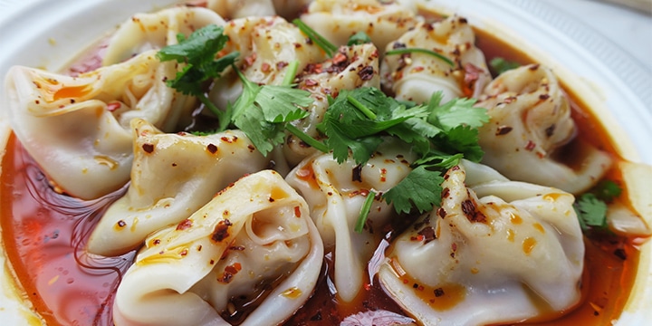 Spicy wontons from Xi’An Cuisine located in the Richmond Public Market