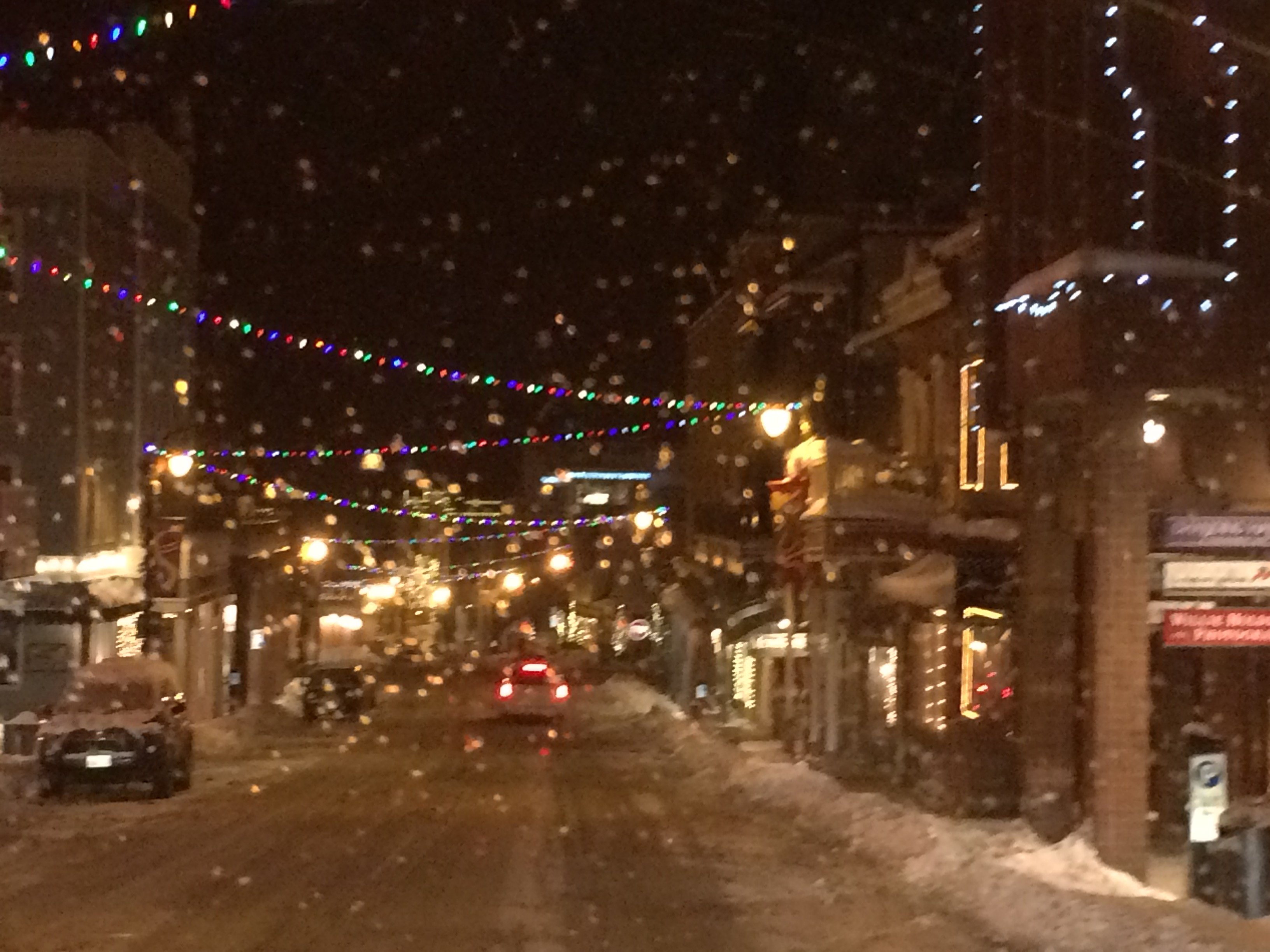 Holiday lights in Park City