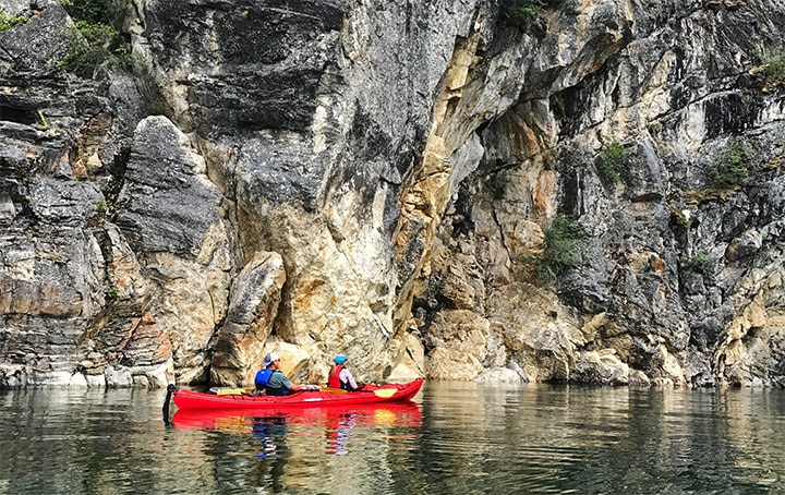 Kayaking on Kootenay Lake
