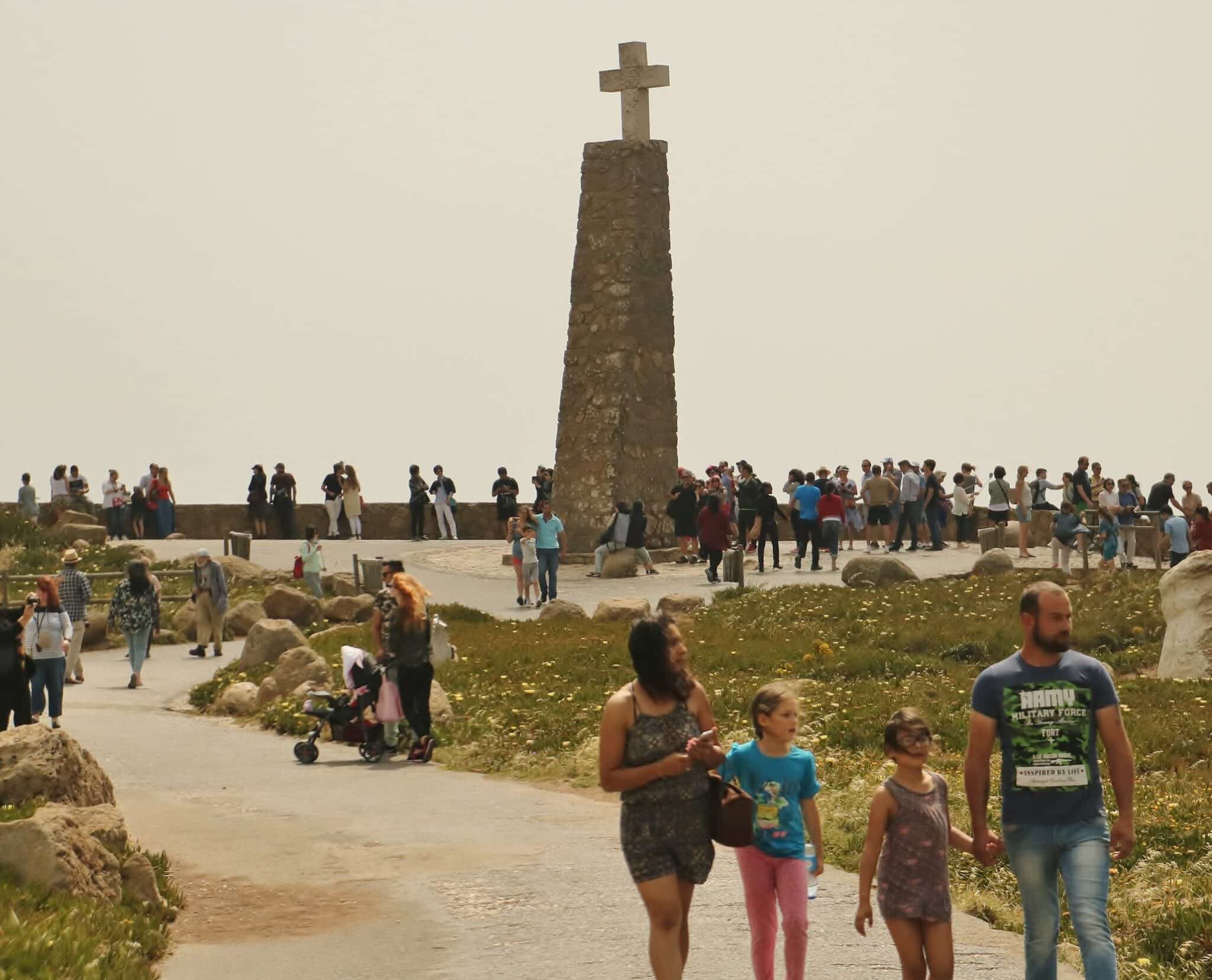 Cross at Cabo da Roca marking the westernmost point of continental Europe