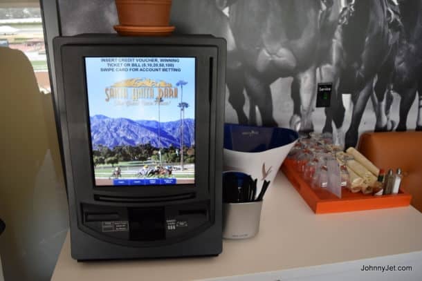 Santa Anita Race Track Suites Betting Machine