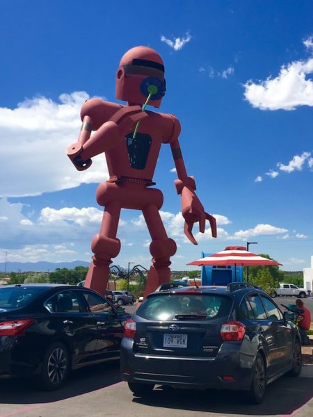 My favorite part of Meow Wolf was this statue in their parking lot