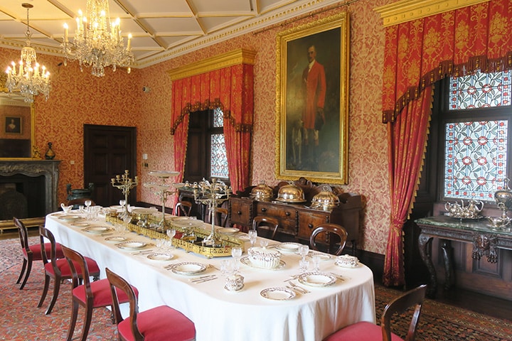 The formal dining room at Kilkenny Castle