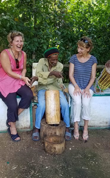 Village elder King Toto kept things light-hearted at Rastafari Indigenous Village