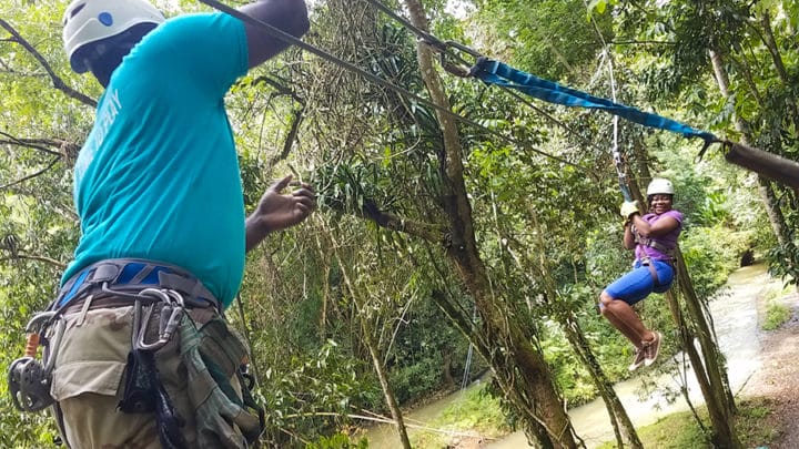 The zipline course takes you through the rainforest canopy