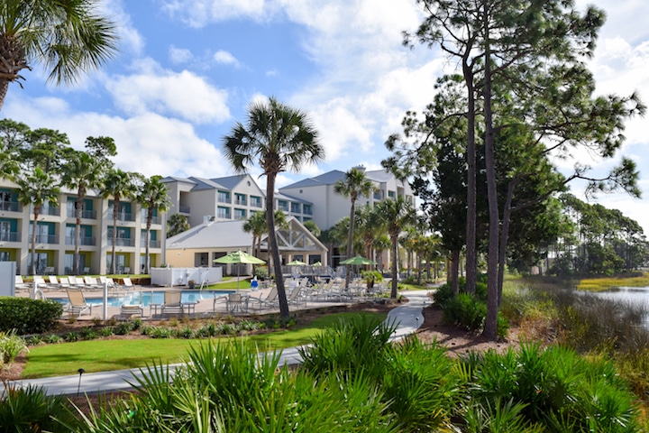 The Sheraton Bay Point hotel sits along St. Andrews Bay in Panama City Beach