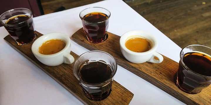 Espresso tasting flight at Sterling Coffee Roasters