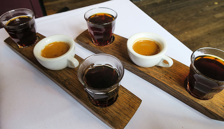 Espresso tasting flight at Sterling Coffee Roasters 