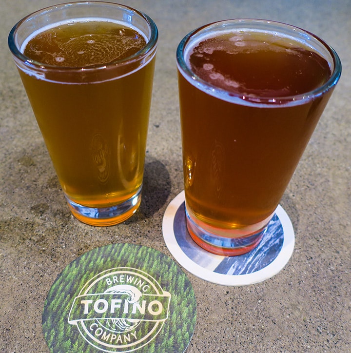 Happy hour pints at Tofino Brewing Company