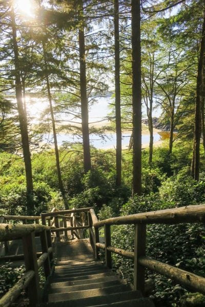 The stairs where Tonquin Trail and Tonquin Beach meet