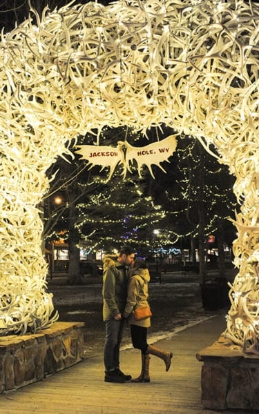 Four elk-antler arches frame Jackson's town square