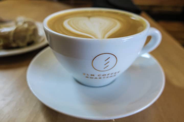 Hazelnut latte from Elm Coffee Roaster