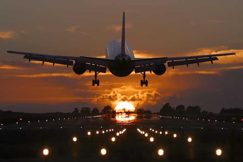 Slight crosswind landing at sunset (Credit: Karlene Petitt)