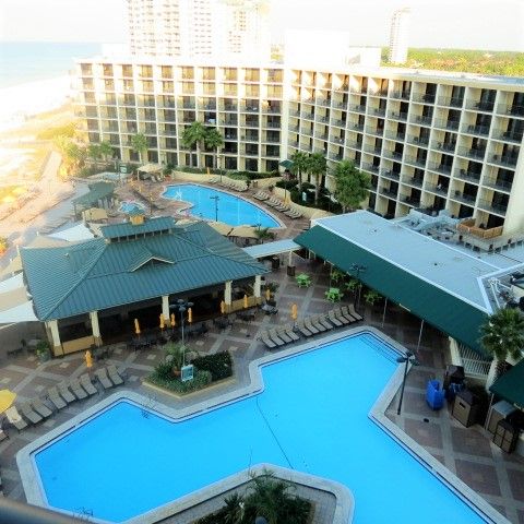 View of the pools from our room (Credit: MaryAnne Danahy)
