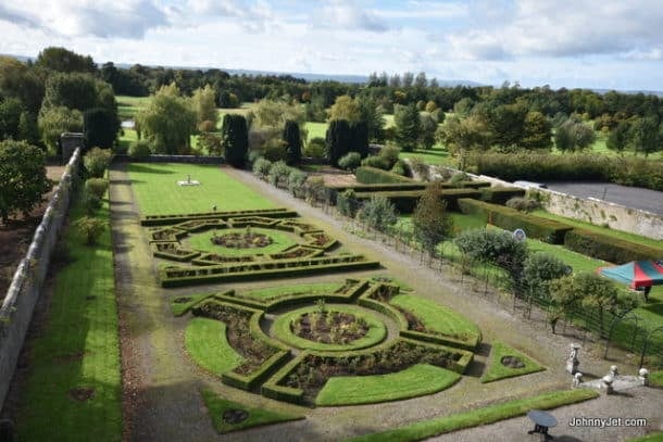 Earn your free flight and visit destinations like the beautiful gardens of Kilkea Castle in Ireland.