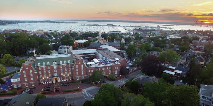 Downtown Newport, including Hotel Viking, from above (Credit: Hotel Viking)