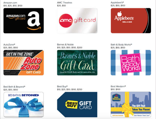There are many gift cards available for redemption with Capital One Venture miles.