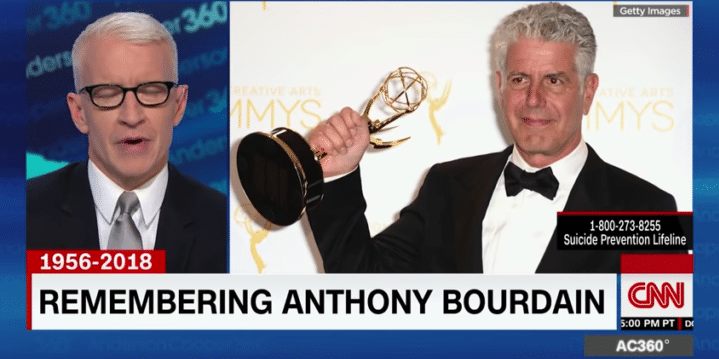 Anderson Cooper tribute to Anthony Bourdain