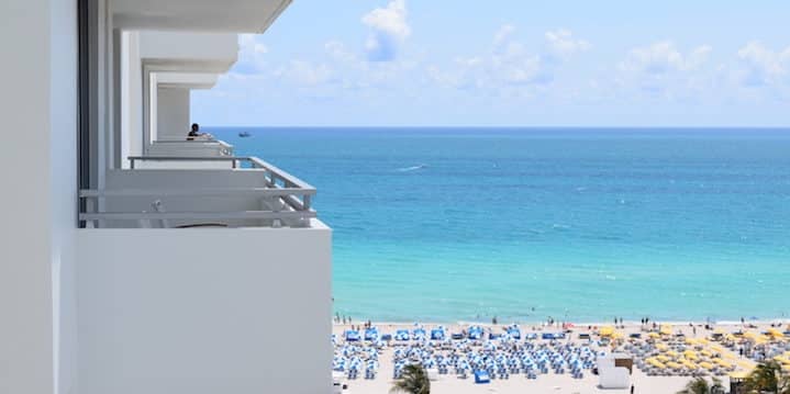 View from my king balcony at the Loews Miami Beach Hotel