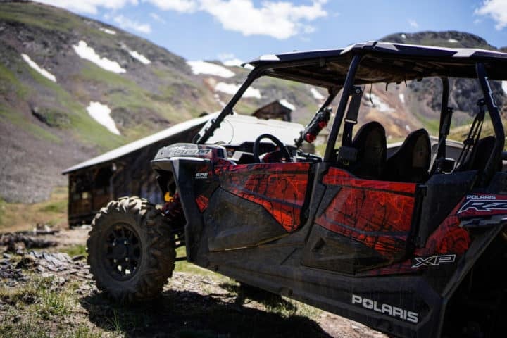 We took the RZRs up to the old Sound Democrat Mill, located at 12,000 feet in Colorado's San Juan Mountains