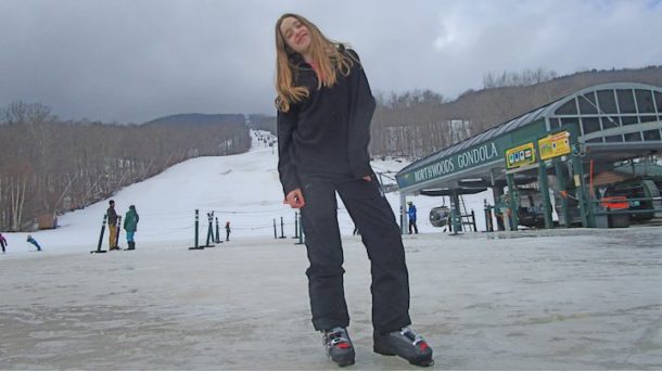 Bella contemplating Gore Mountain’s Northwoods Gondola