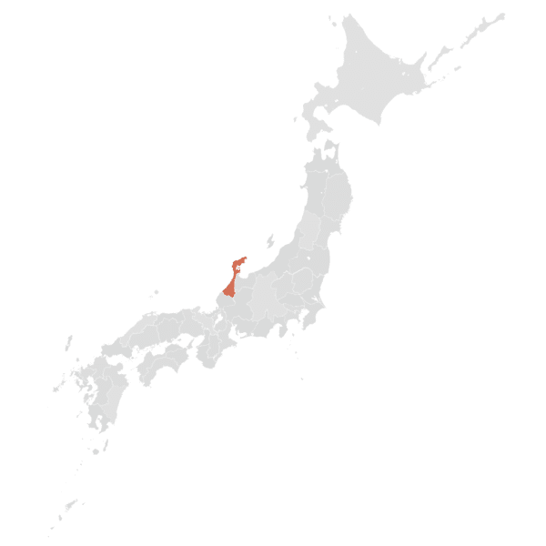 Ishikawa Prefecture (in red)