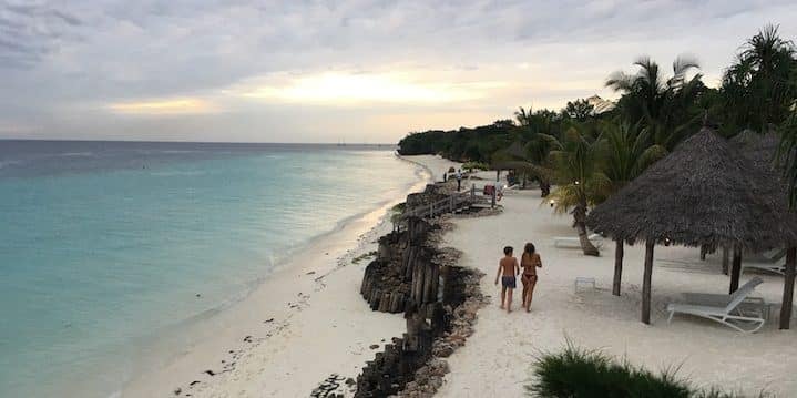 Zanzibar beach at sunset