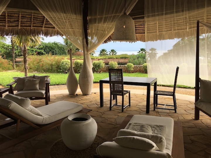 Our private patio at Diamonds Star of the East Zanzibar