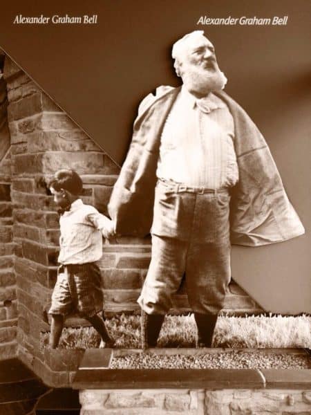 Alexander Graham Bell and a boy, from the Alexander Graham Bell National Historic Site